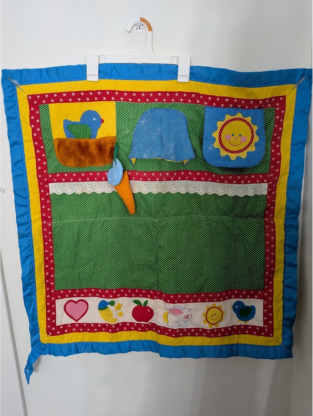 Vintage 80's Playskool Baby "Fold & Go Activity Quilt" Play Mat Blanket Vtg baby